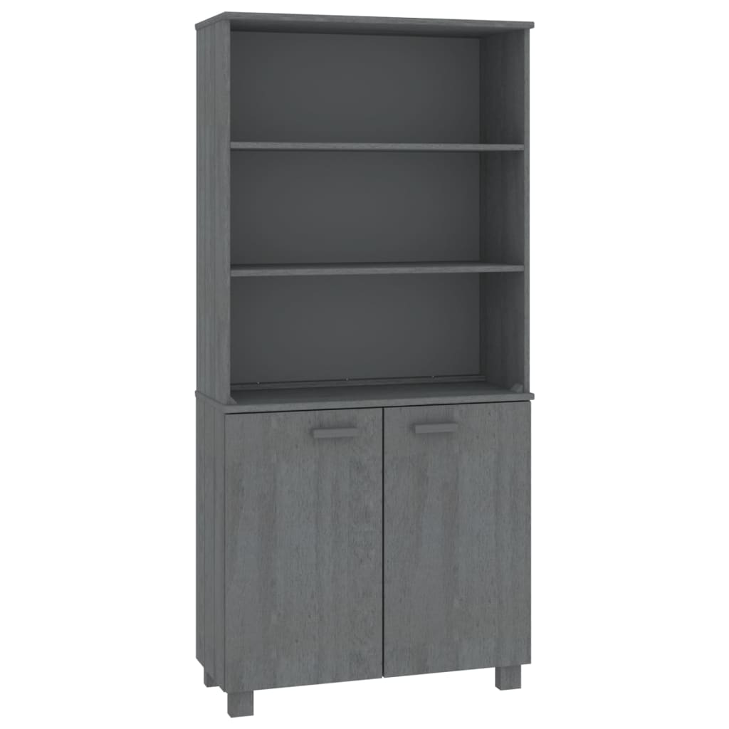Highboard "HAMAR" Solid Wood Pine Dark Grey