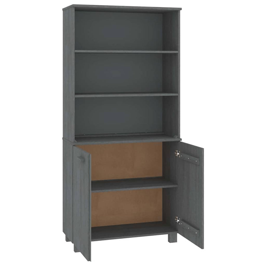 Highboard "HAMAR" Solid Wood Pine Dark Grey