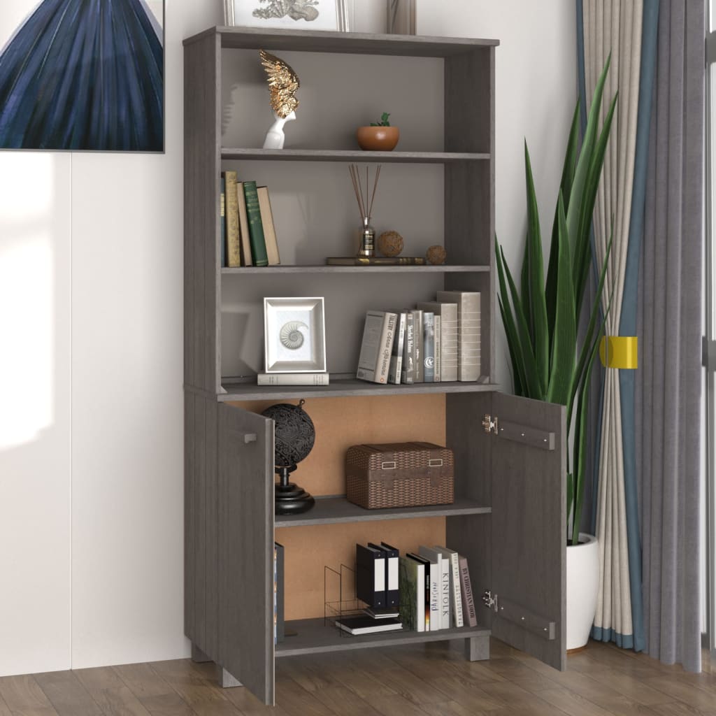 Highboard "HAMAR" Solid Wood Pine Light Grey