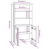 Highboard "HAMAR" Solid Wood Pine Light Grey