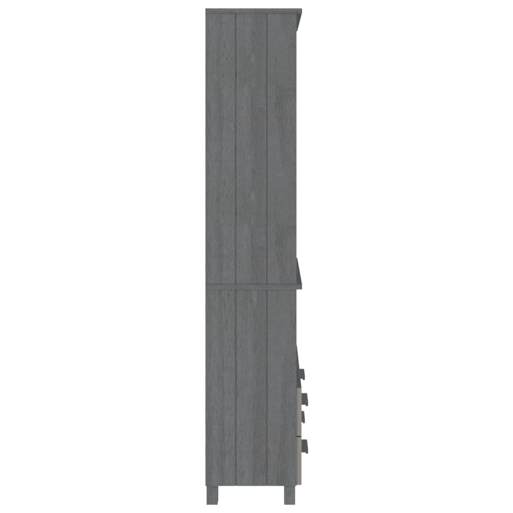 Highboard "HAMAR" Solid Wood Pine Dark Grey