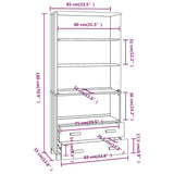 Highboard "HAMAR" Solid Wood Pine Dark Grey