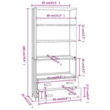 Highboard "HAMAR" Solid Wood Pine Light Grey