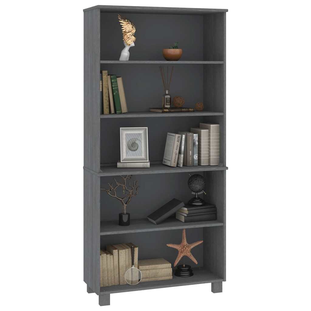 Highboard "HAMAR" Solid Wood Pine Dark Grey
