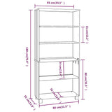 Highboard "HAMAR" Solid Wood Pine Dark Grey