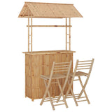 3 Piece Bar Set Bamboo - Front View