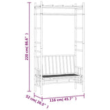 Garden Bench with Pergola 116 cm Bamboo