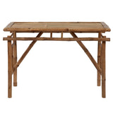 Folding Garden Table 115x50x75 cm Bamboo - Front View