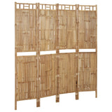 4-Panel Room Divider Bamboo 160x180 cm - Front View
