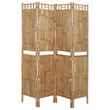 4-Panel Room Divider Bamboo 160x180 cm