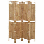 4-Panel Room Divider Bamboo 160x180 cm