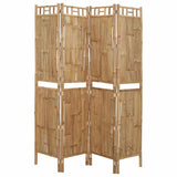 4-Panel Room Divider Bamboo 160x180 cm - Side View