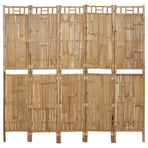 5-Panel Room Divider Bamboo 200x180 cm