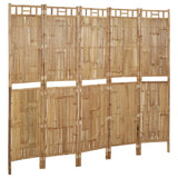5-Panel Room Divider Bamboo 200x180 cm - Front View