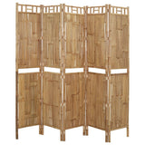 5-Panel Room Divider Bamboo 200x180 cm - Side View
