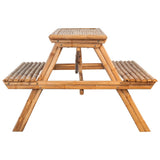 Picnic Table 115x115x81 cm Bamboo - Front View