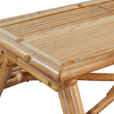 Picnic Table 115x115x81 cm Bamboo - Side View