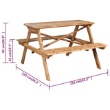 Picnic Table 115x115x81 cm Bamboo - Rear View