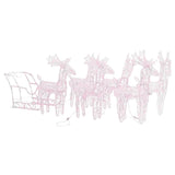 Reindeers & Sleigh Christmas Decoration 320 LEDs Acrylic - Front View