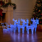 Reindeers & Sleigh Christmas Decoration 320 LEDs Acrylic