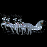 Reindeer & Sleigh Christmas Decoration 100 LEDs Outdoor White - Front View