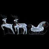 Reindeer & Sleigh Christmas Decoration 100 LEDs Outdoor White - Side View