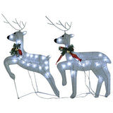 Reindeer & Sleigh Christmas Decoration 100 LEDs Outdoor White - Rear View
