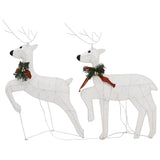Reindeer & Sleigh Christmas Decoration 100 LEDs Outdoor White - Low Angle