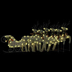 Reindeer & Sleigh Christmas Decoration 140 LEDs Outdoor Gold