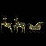 Reindeer & Sleigh Christmas Decoration 140 LEDs Outdoor Gold