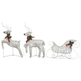 Reindeer & Sleigh Christmas Decoration 140 LEDs Outdoor Gold - Top-Down View