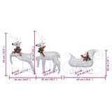 Reindeer & Sleigh Christmas Decoration 140 LEDs Outdoor Silver - Extra Image