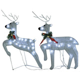 Reindeer & Sleigh Christmas Decoration 140 LEDs Outdoor White - Rear View