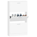 Shoe Cabinet White 59x17x108 cm Engineered Wood