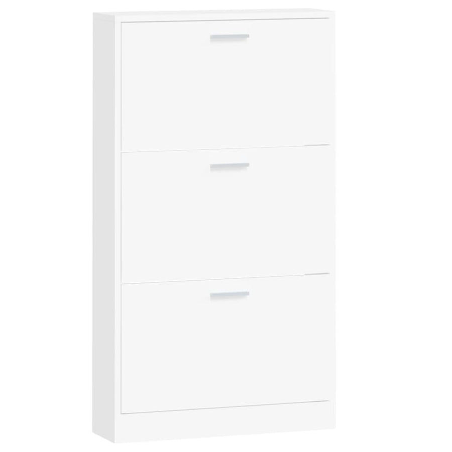 Shoe Cabinet White 59x17x108 cm Engineered Wood