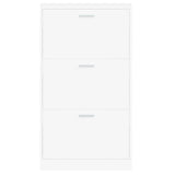Shoe Cabinet White 59x17x108 cm Engineered Wood