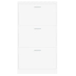 Shoe Cabinet White 59x17x108 cm Engineered Wood