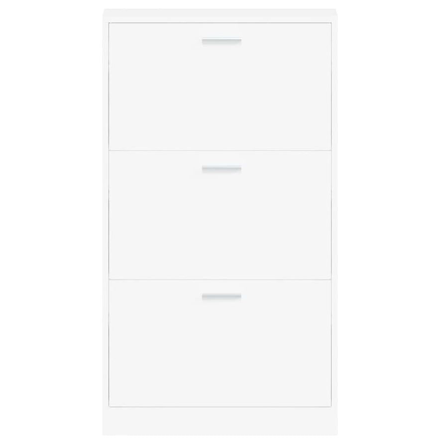 Shoe Cabinet White 59x17x108 cm Engineered Wood