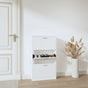 Shoe Cabinet White 59x17x108 cm Engineered Wood