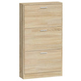 Shoe Cabinet Oak 59x17x108 cm Engineered Wood - 45-Degree Angle