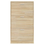 Shoe Cabinet Oak 59x17x108 cm Engineered Wood - Rear View