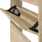 Shoe Cabinet Oak 59x17x108 cm Engineered Wood - Low Angle