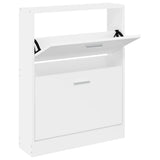 Shoe Cabinet White 59x17x81 cm Engineered Wood