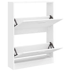 Shoe Cabinet White 59x17x81 cm Engineered Wood