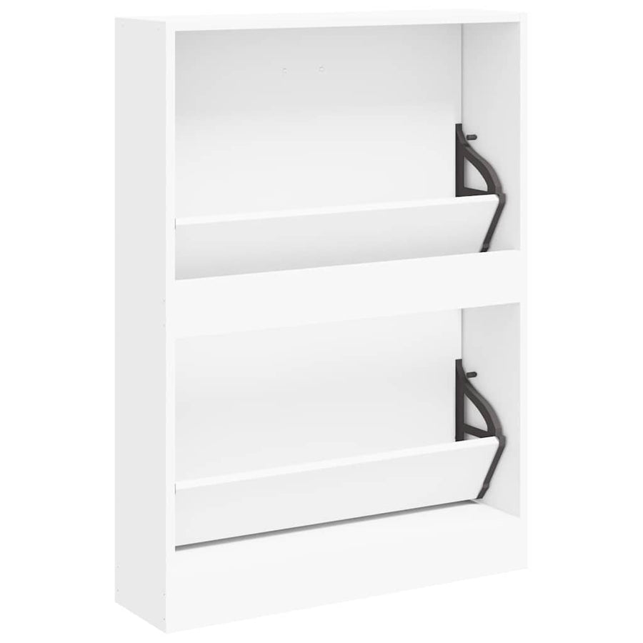 Shoe Cabinet White 59x17x81 cm Engineered Wood