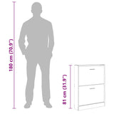 Shoe Cabinet White 59x17x81 cm Engineered Wood - Extra Image
