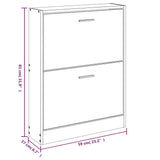 Shoe Cabinet Oak 59x17x81 cm Engineered Wood