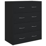 Sideboard with 4 Drawers 60x30.5x71 cm Black - Side View