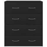 Sideboard with 4 Drawers 60x30.5x71 cm Black