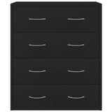 Sideboard with 4 Drawers 60x30.5x71 cm Black - Top-Down View